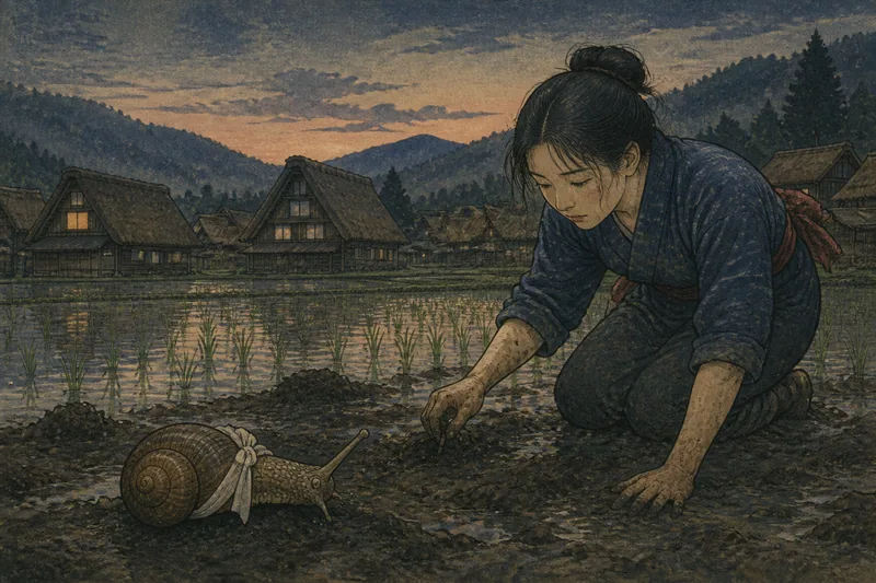 大山町の田螺を婿に選ぶ娘のイメージ挿絵
