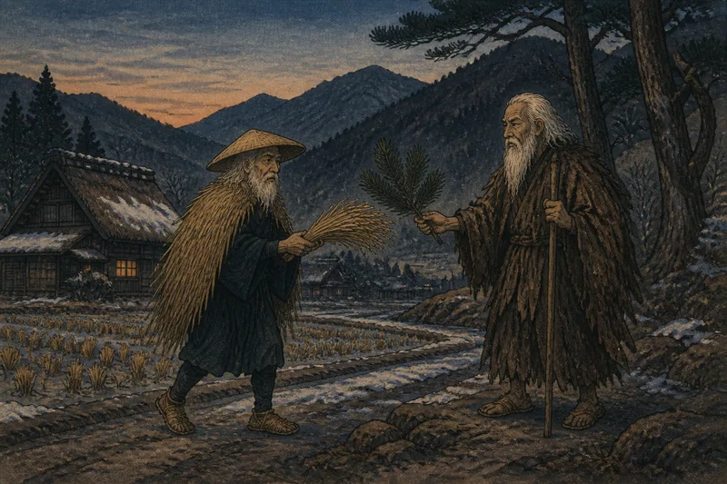 福井の田の神の山帰りのイメージ挿絵