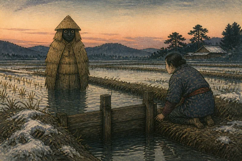鯖江市の田の神水口塞ぎのイメージ挿絵