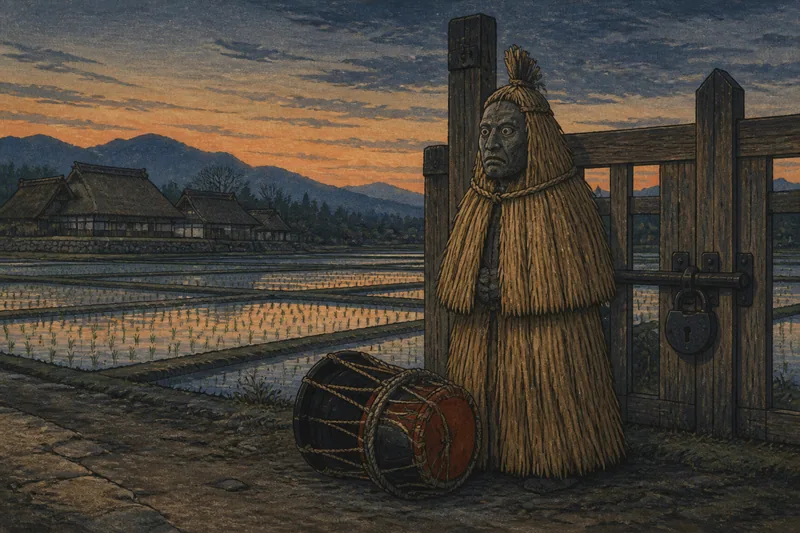 村上市の錠をかける田の神様のイメージ挿絵