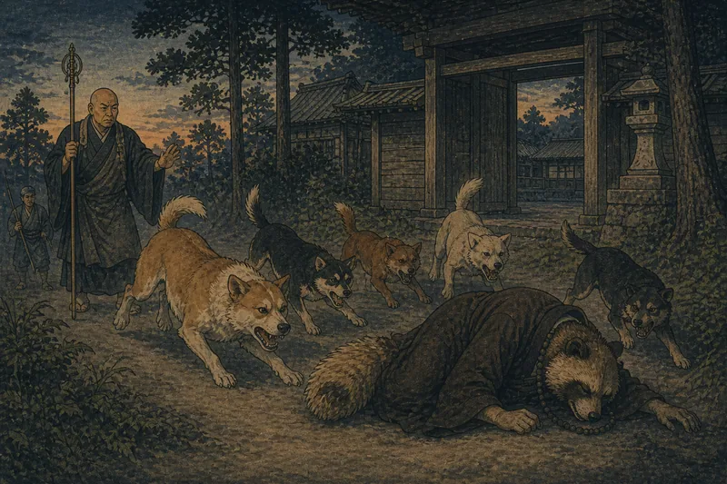 あきる野の狸和尚犬追いの末路のイメージ挿絵