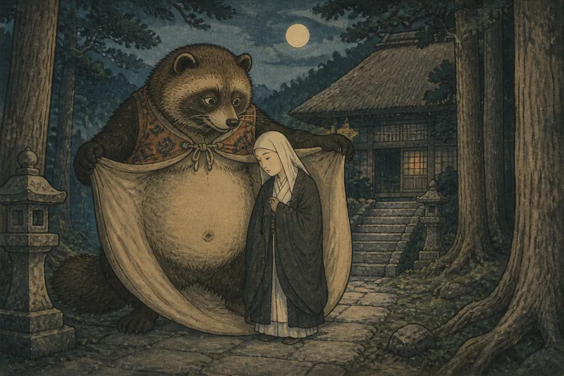 尼寺に通う狸のイメージ挿絵
