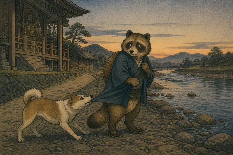 函南町の説教する古狸のイメージ挿絵