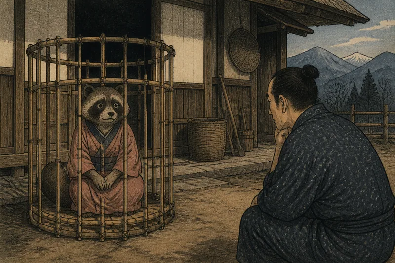 奥州の情婦に化けた狸のイメージ挿絵