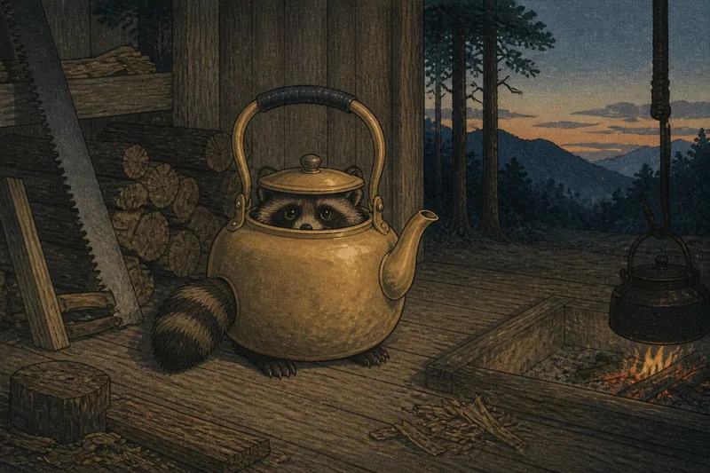 黄金の茶釜の狸のイメージ挿絵