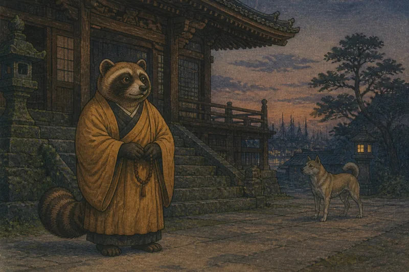 横浜の僧に化けた狸和尚のイメージ挿絵