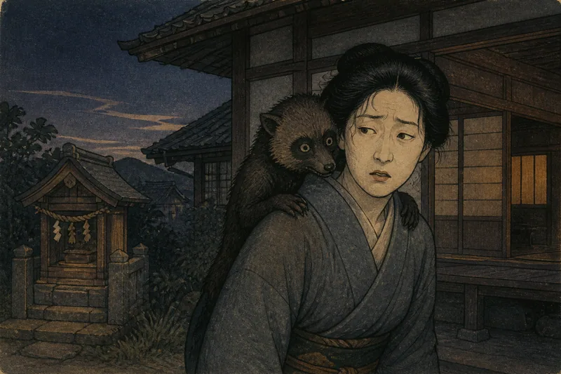 松山市の狸つきと犬神つきのイメージ挿絵