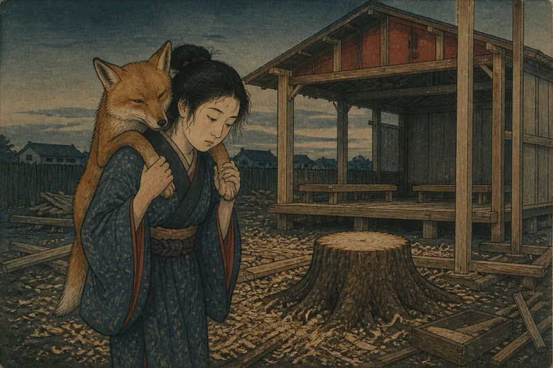 神木を伐った芝居小屋の祟りのイメージ挿絵
