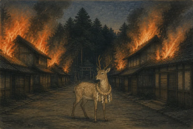 神使の鹿を殺した祟りのイメージ挿絵