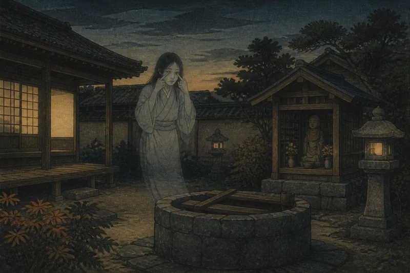 金沢の井戸に沈む侍女の祟りのイメージ挿絵