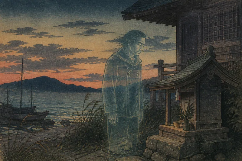 周防大島の難破船の祟りのイメージ挿絵