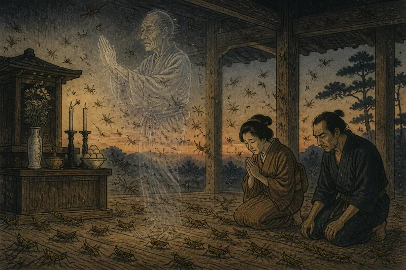 高山市の害虫を招く大原騒動の祟りのイメージ挿絵