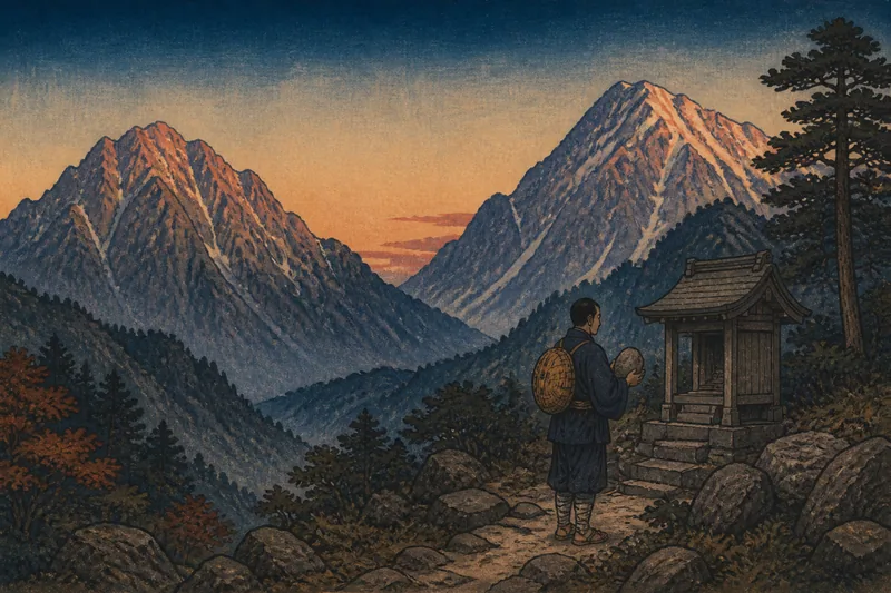 立山と白山の背比べのイメージ挿絵