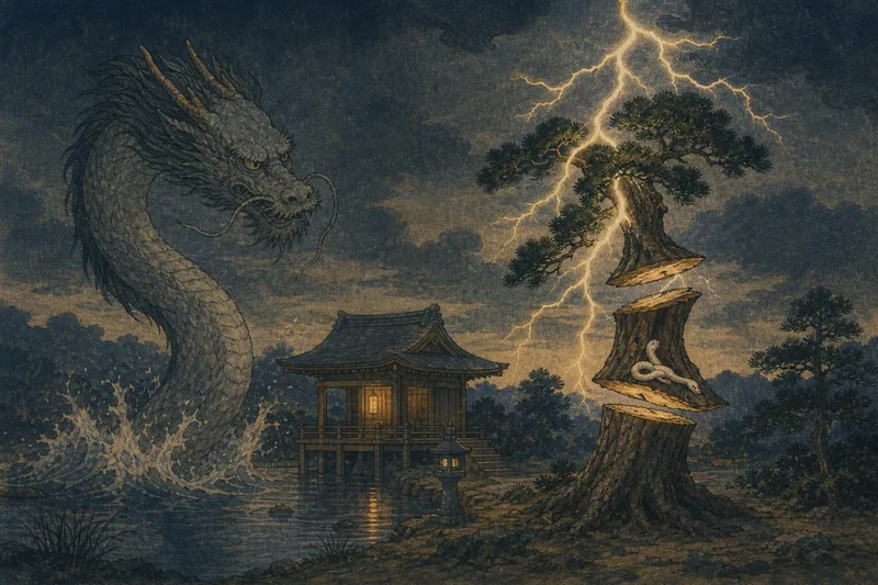 弁天池から昇った竜のイメージ挿絵