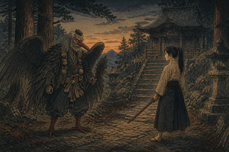 北杜の天狗修行の祈祷師のイメージ挿絵