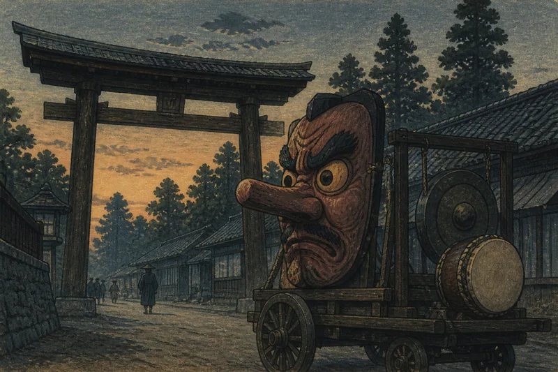 大垣の天狗面送りのイメージ挿絵