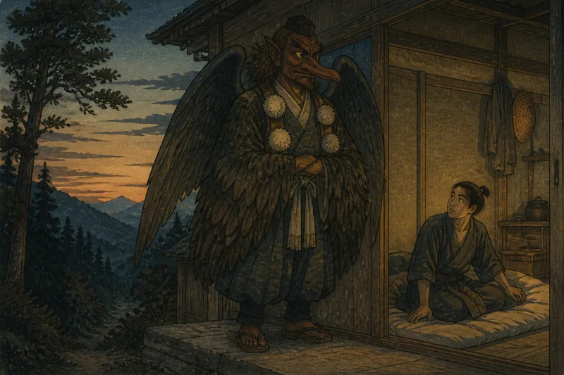 島田の天狗松を伐った夜のイメージ挿絵