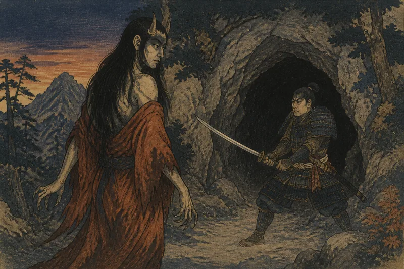 戸隠山鬼女紅葉伝説のイメージ挿絵