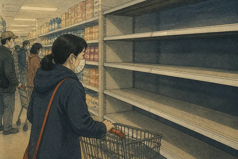 トイレットペーパー品薄デマのイメージ挿絵