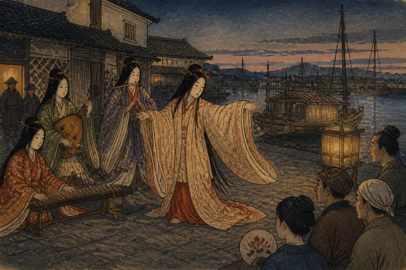 鞆の浦の遊女発祥伝説のイメージ挿絵