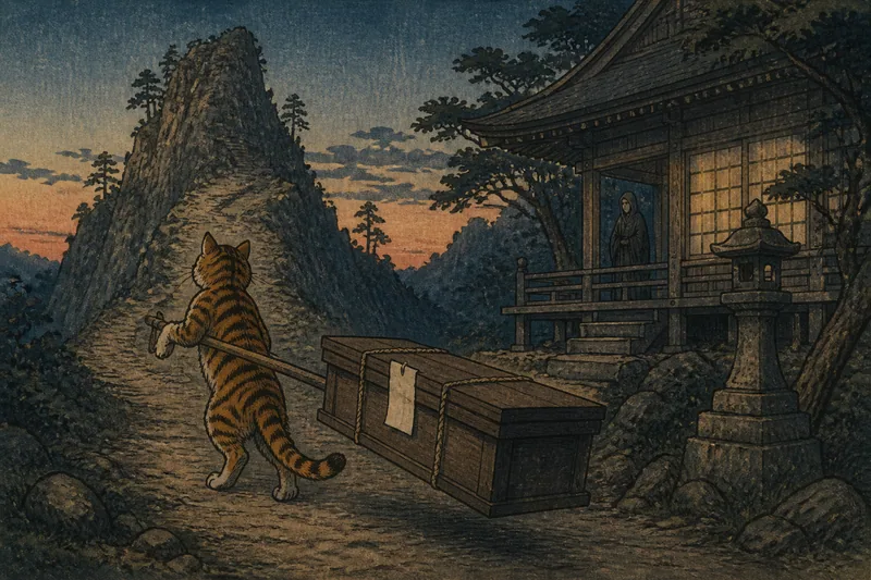 一関の棺を運ぶ虎猫のイメージ挿絵
