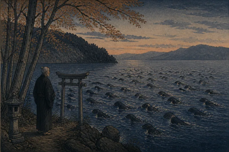 十和田湖のオサンゴ参りのイメージ挿絵