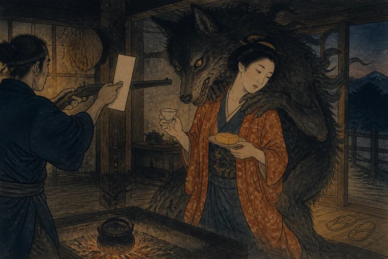 阿智の憑き物を鉄砲と神札で落とすのイメージ挿絵