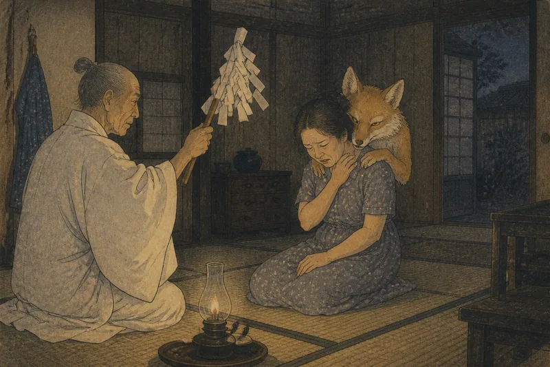 佐久の祈祷師による憑きもの落としのイメージ挿絵