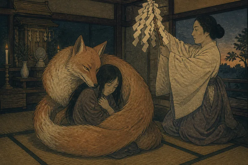 立科の祈祷で離す狐憑きのイメージ挿絵