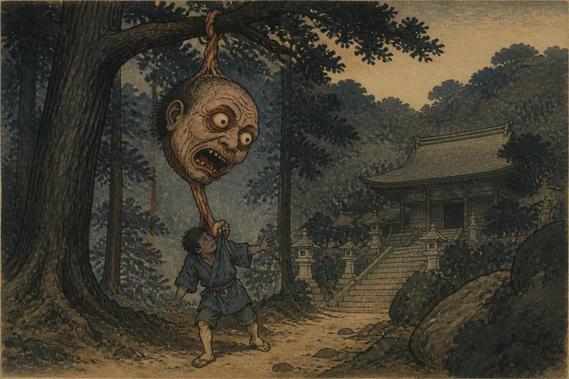 金蔵寺のツルベ落しのイメージ挿絵