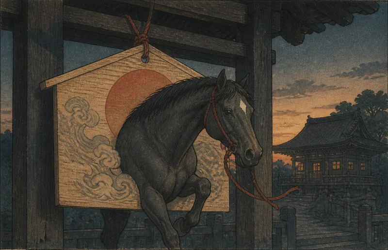 田畑を荒らした絵馬のイメージ挿絵