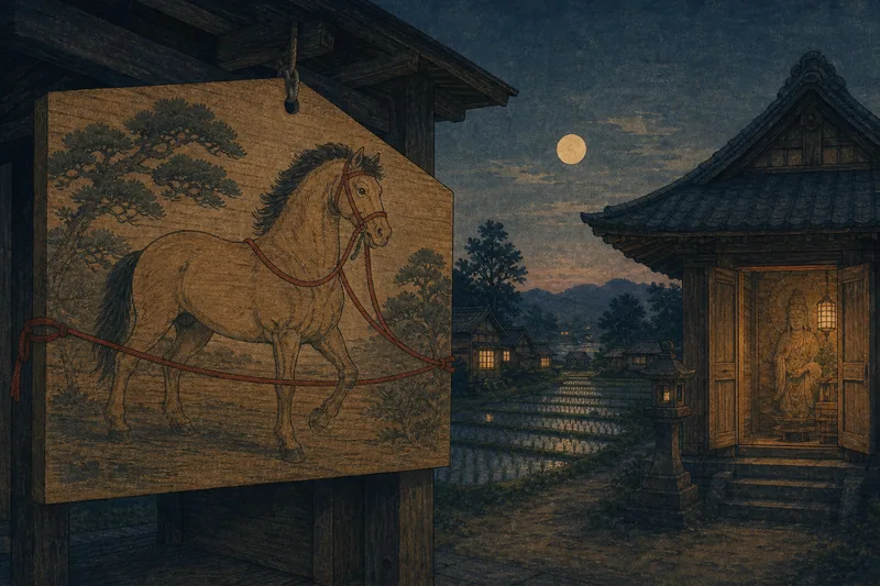 金沢の絵馬から抜ける馬のイメージ挿絵