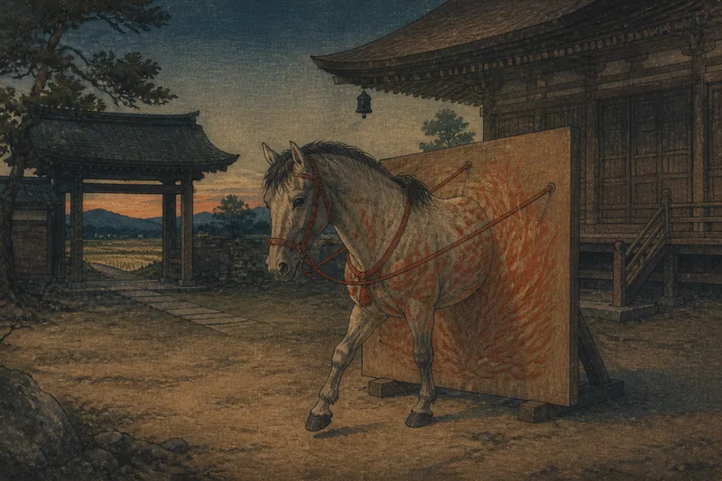 佐渡の手綱で封じた絵馬のイメージ挿絵