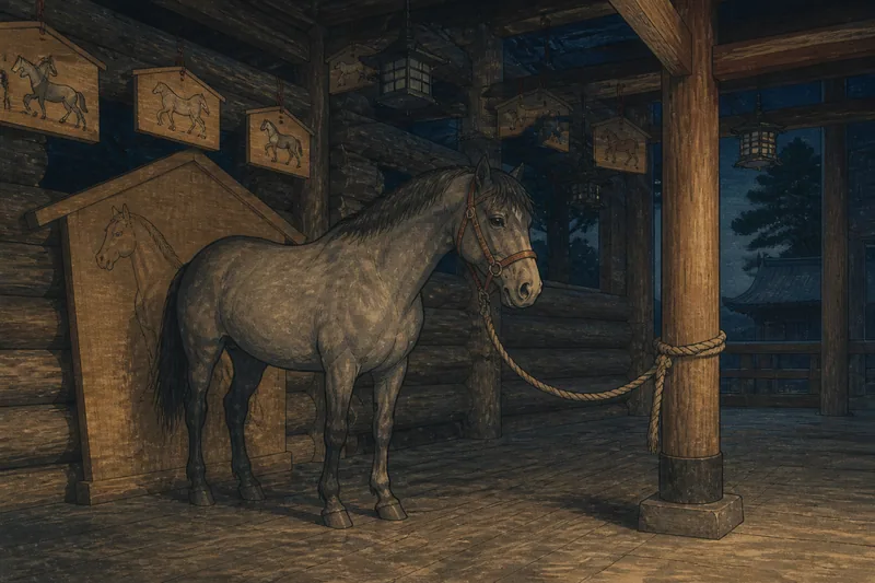寒河江の絵馬から抜け出す馬のイメージ挿絵
