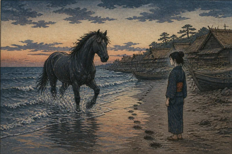 相馬市の馬と駒帰りの由来のイメージ挿絵
