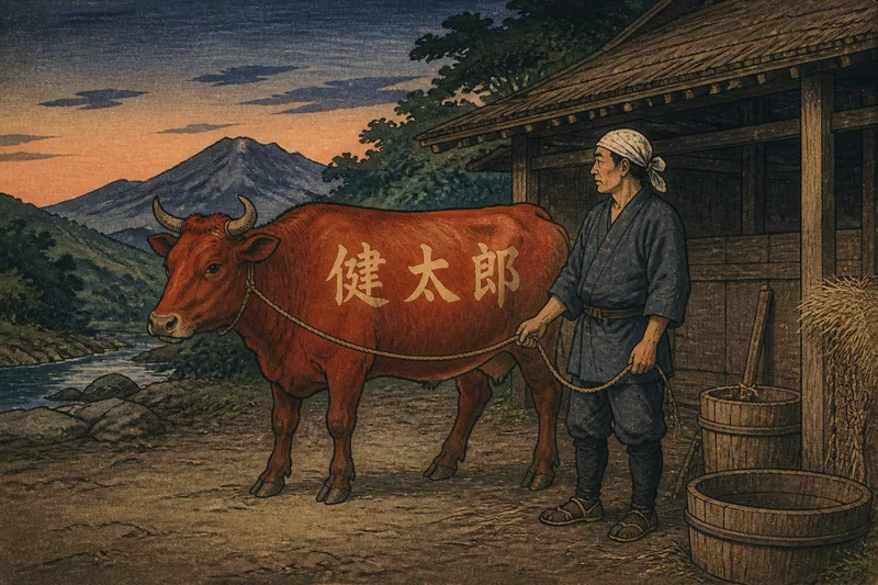 富士川の生まれ変わった赤牛のイメージ挿絵