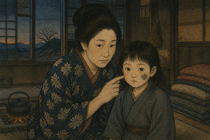 金山町の墨の印で生まれ変わる子のイメージ挿絵