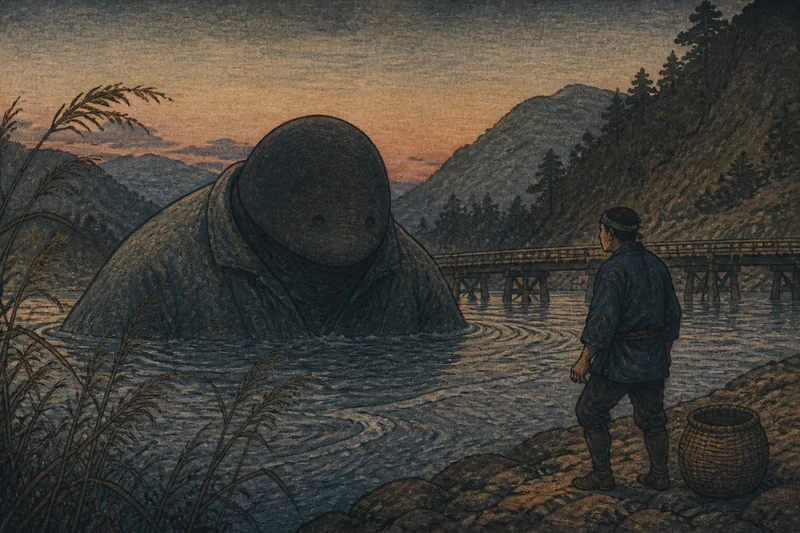 中野の川に出る海坊主のイメージ挿絵