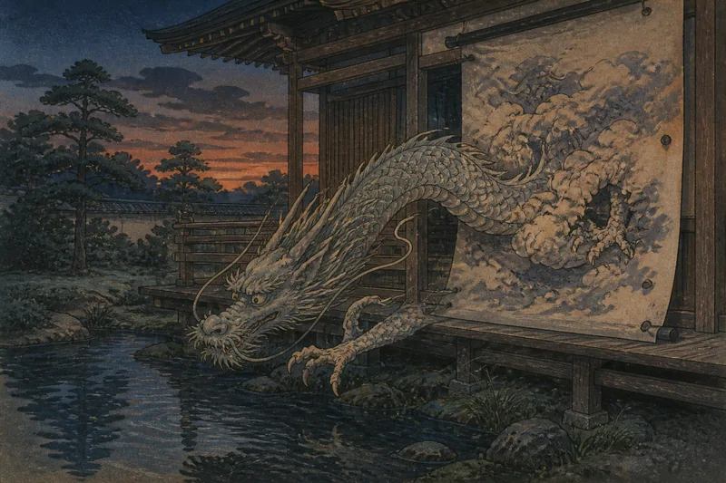 革秀寺の雲竜の絵のイメージ挿絵