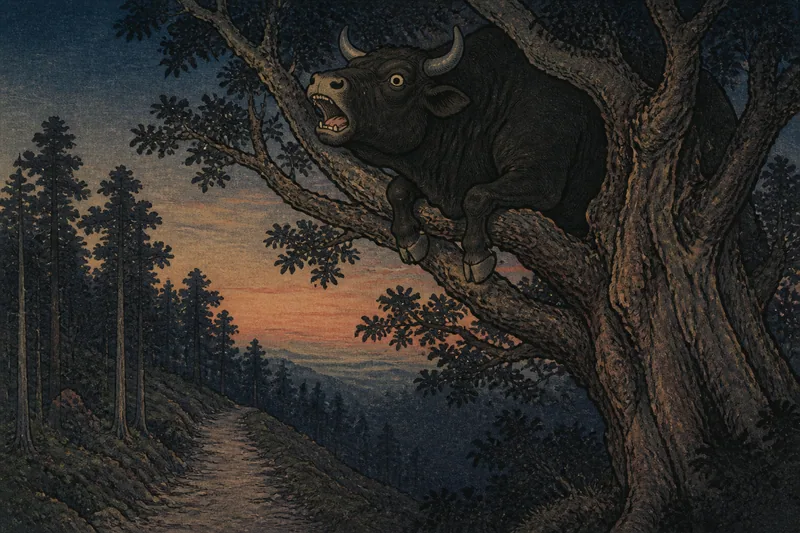 加納山の呼ぶ牛のイメージ挿絵