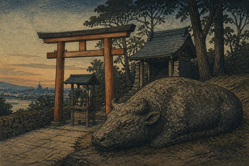 牛天神の牛石のイメージ挿絵
