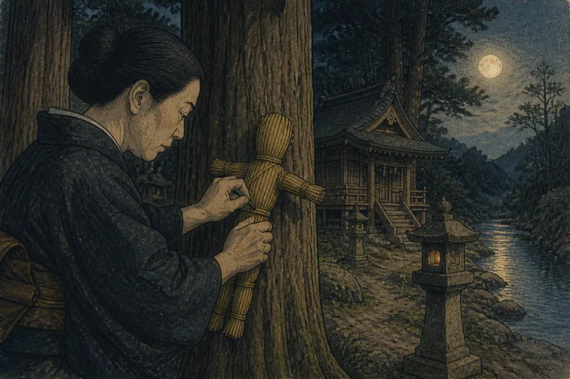佐渡市のわら人形丑の刻参りのイメージ挿絵