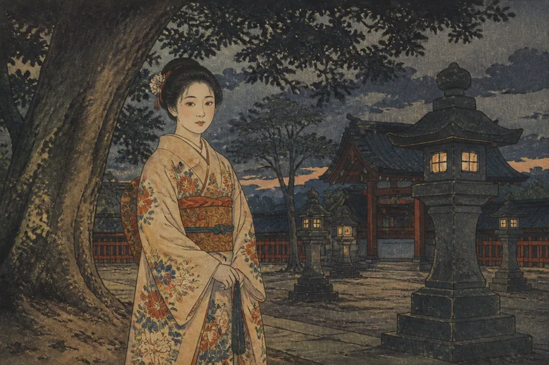 若宮神社の振袖の娘のイメージ挿絵
