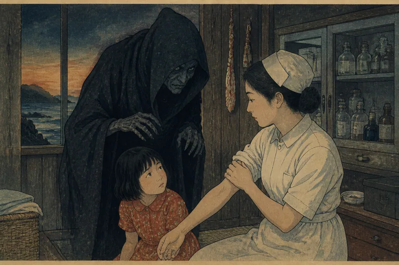 十島村の看護婦を妬む悪い神のイメージ挿絵
