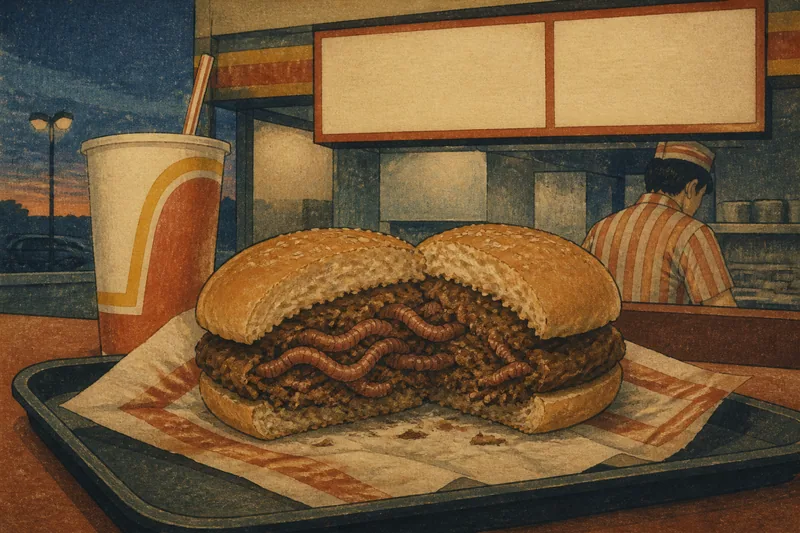 ミミズ入りハンバーガーのイメージ挿絵