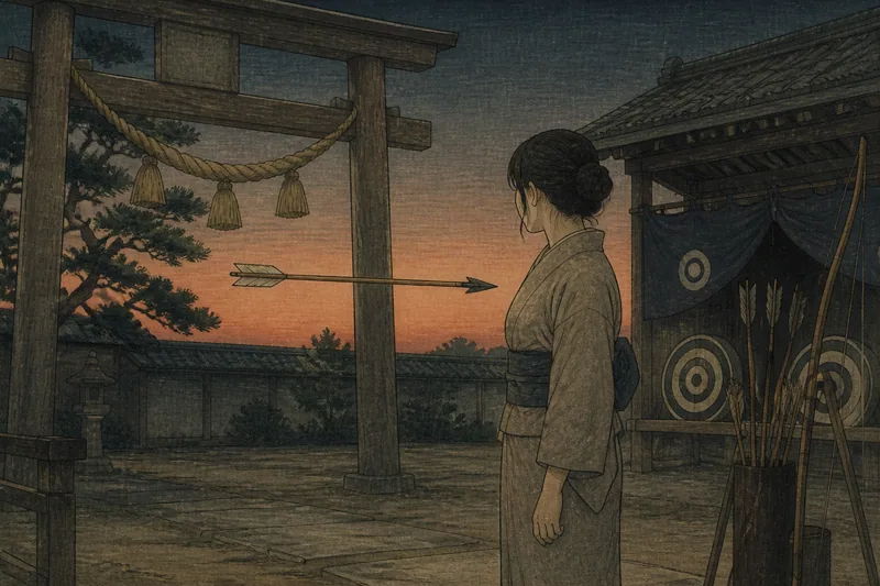 呉市の弓祈祷と矢の禁忌のイメージ挿絵