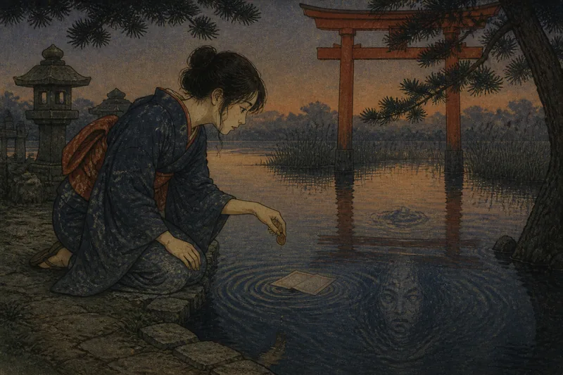 八重垣神社の鏡の池(縁占い)のイメージ挿絵