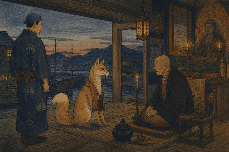 防府の授戒で去る野狐のイメージ挿絵