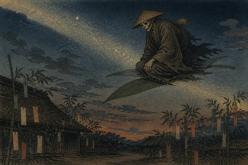 七夕に来る疫病神を防ぐまじないのイメージ挿絵