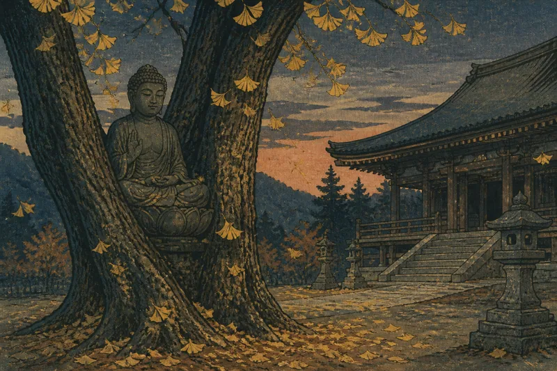 伊那の薬師が移った大銀杏のイメージ挿絵